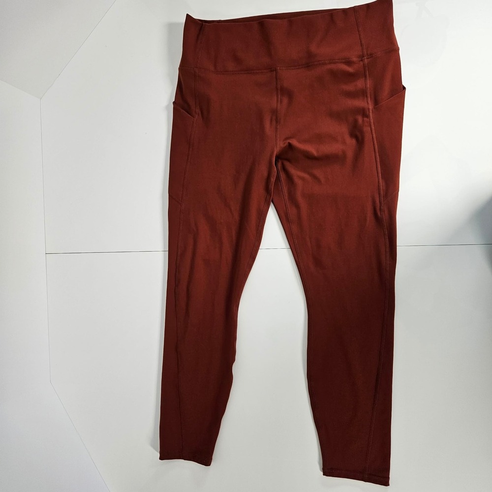 Fabletics PureLuxe High Waisted Pocket Leggings Rust Brown XXL LG2041751-2963